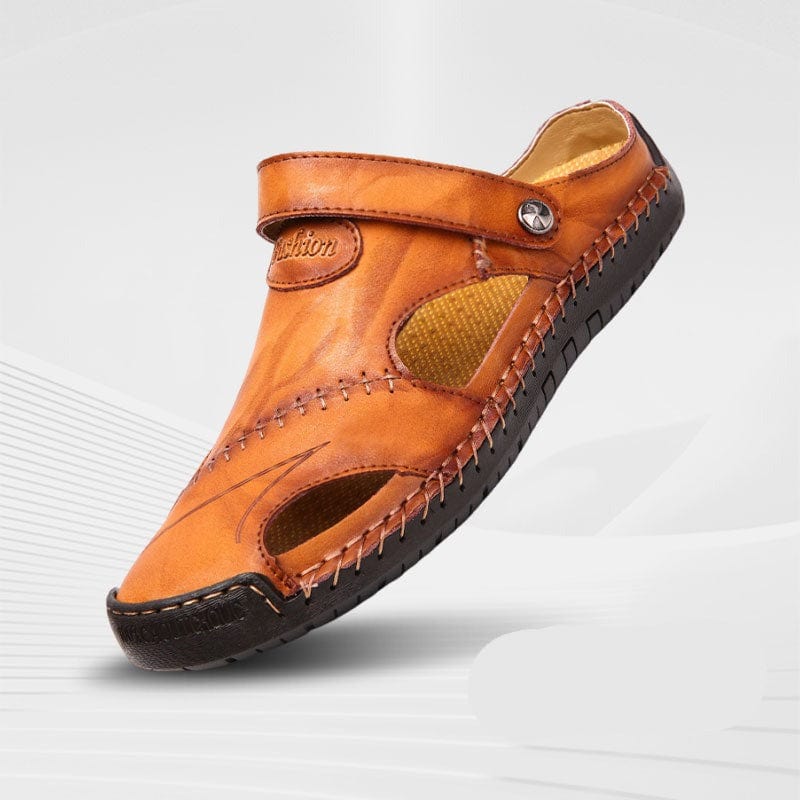 "Leren sandalen heren, tijdloze stijl en comfort, bruin leer, Romeins geïnspireerd, antislipzool, zomerschoeisel"