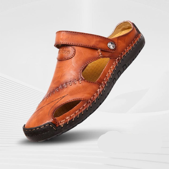"Leren sandalen heren, tijdloze stijl en comfort, bruin leer, Romeins geïnspireerd, antislipzool, zomerschoeisel"