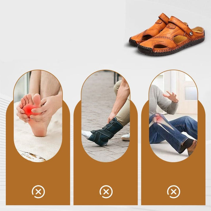 "Leren sandalen heren, tijdloze stijl en comfort, bruin leer, Romeins geïnspireerd, antislipzool, zomerschoeisel"