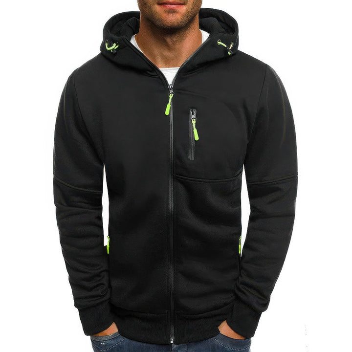 "Liam vest heren met capuchon in sportief jacquard, effen kleuren, ritssluiting en zakken, ideaal voor sport en casual dagen.