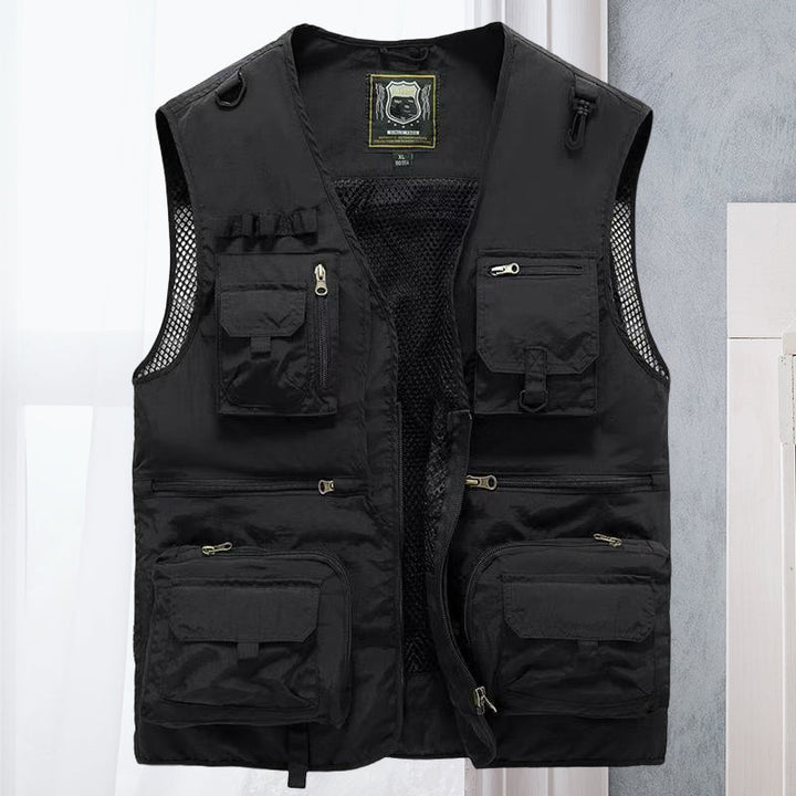Comfortabele, lichtgewicht heren bodywarmer. Ademend outdoor vest met multi-pockets voor lente/herfst.