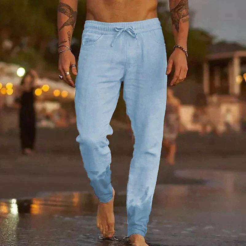 Stijlvolle linnen zomerbroek voor heren, veelzijdig en comfortabel. Perfect voor casual of strandkleding.