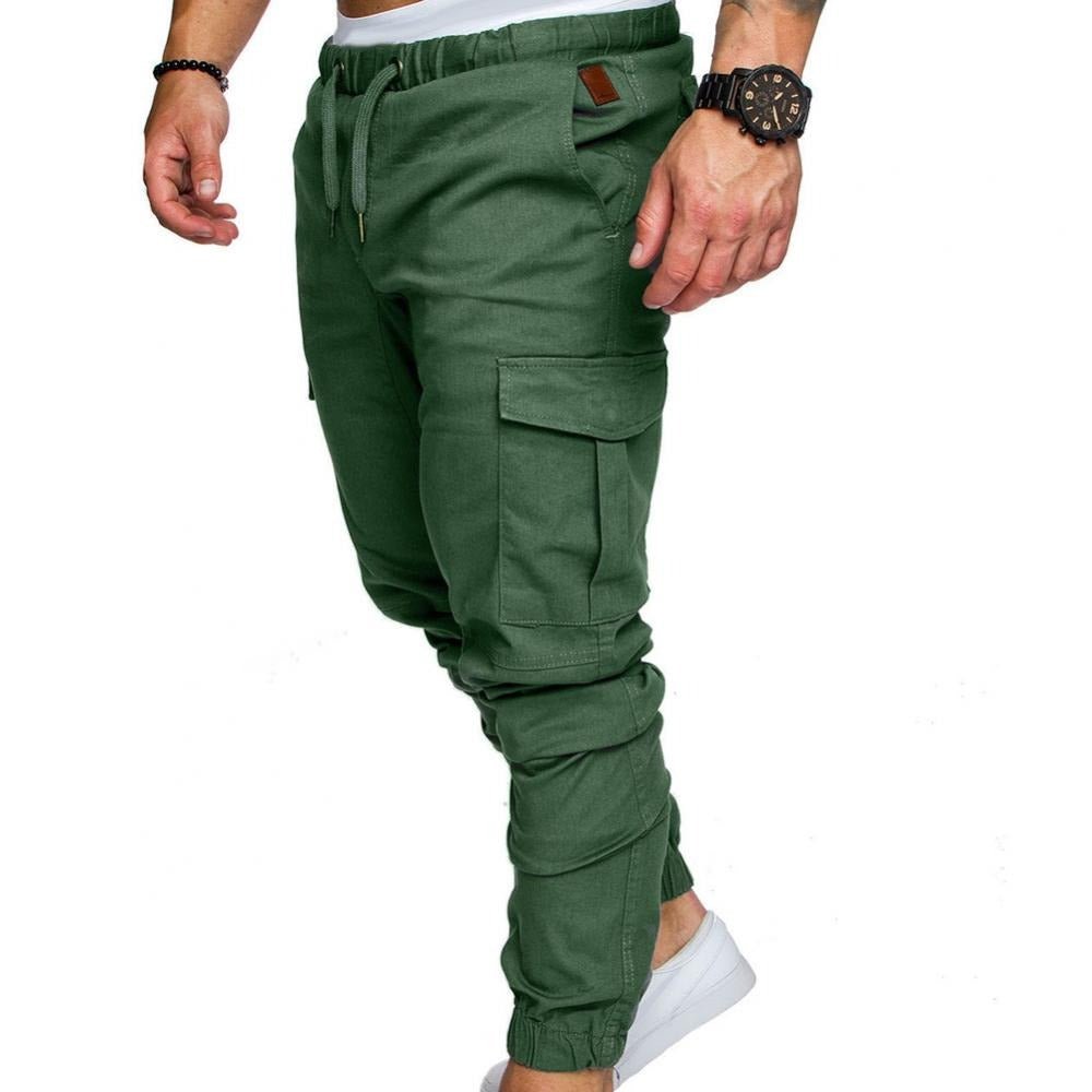 Donkerblauwe heren cargo broek met elastische tailleband