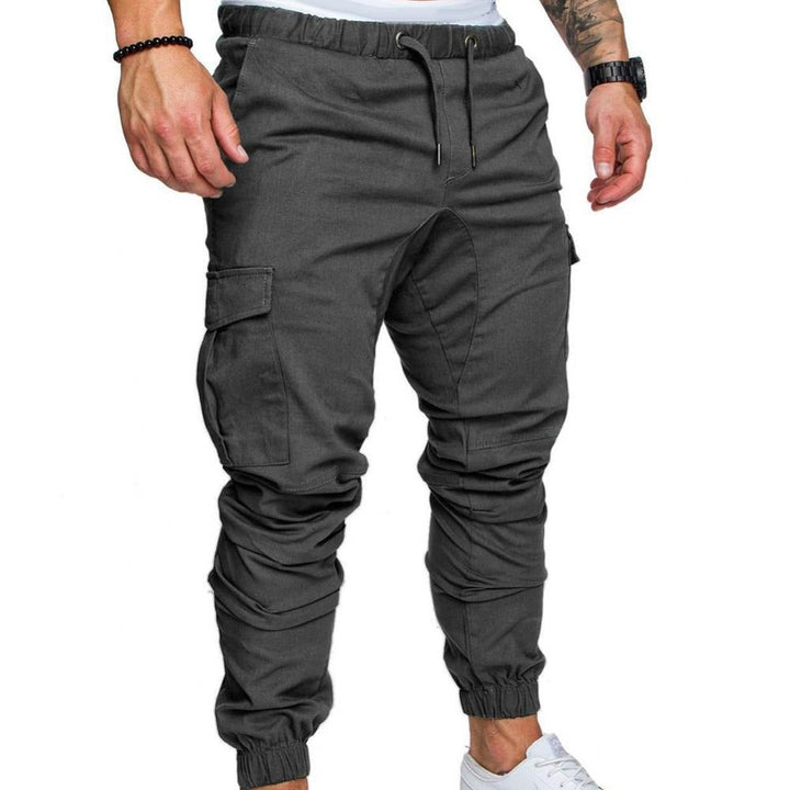 Lucas heren cargo broek in donkergrijs met elastische tailleband