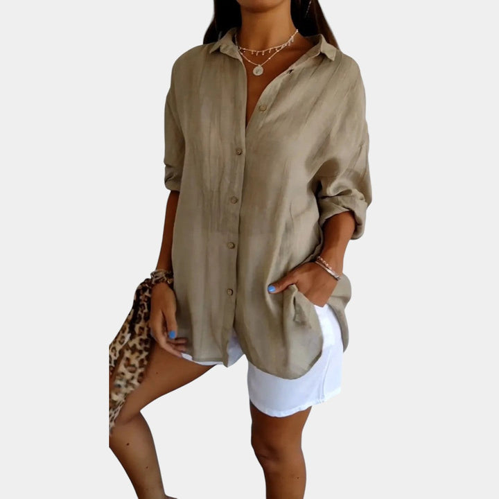 Klassieke damesblouse met lange mouwen in elegante stijl