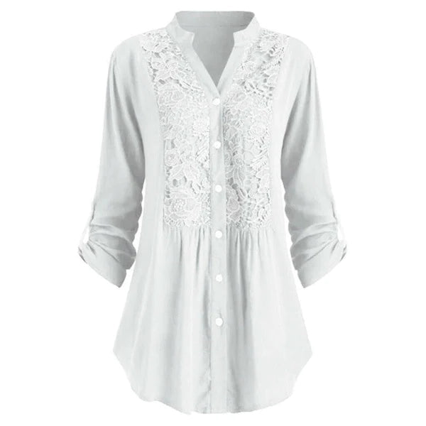 "Luchtige lange blouse met pofmouwen, zomereditie, vrouwelijk ontwerp voor veelzijdige stijl, frisse kleuren."