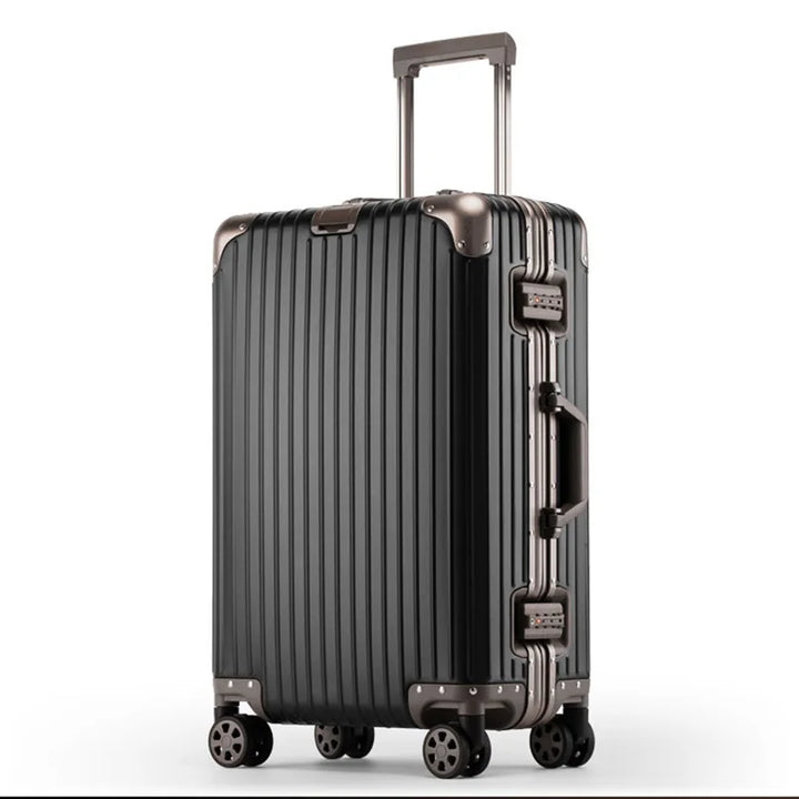 Elegante aluminium-magnesium reiskoffer, hardshell design. Luxe bagage voor de moderne reiziger.