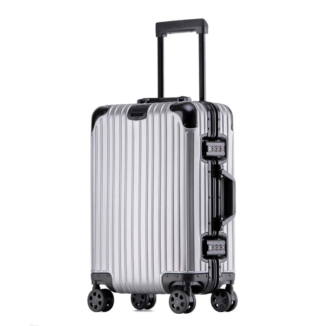 Hoogwaardige aluminium-magnesium hardshell reiskoffer. Duurzaam, veilig en perfect voor reizen.