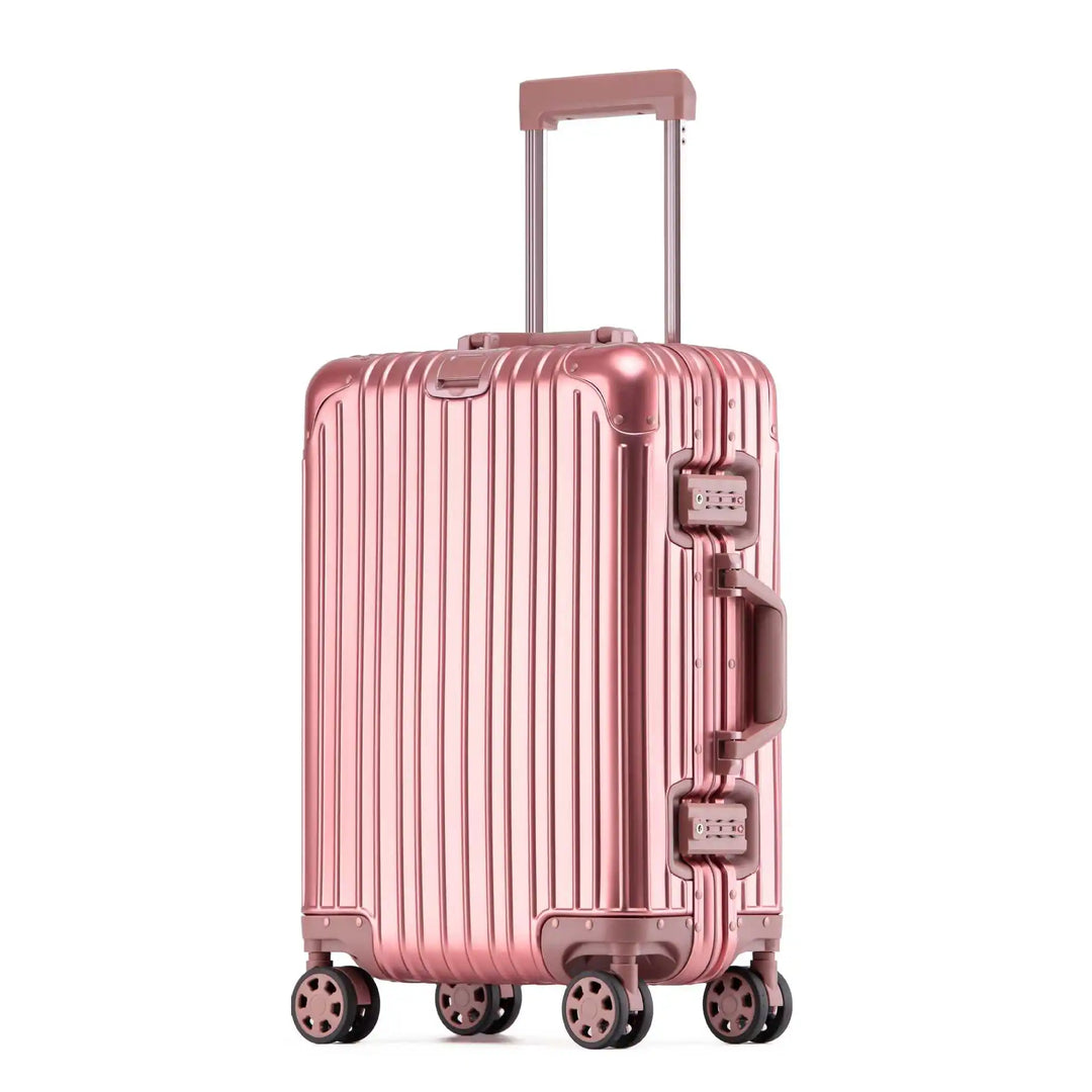 Praktische aluminium-magnesium hardshell reiskoffer met soepele spinnerwielen en TSA slot.