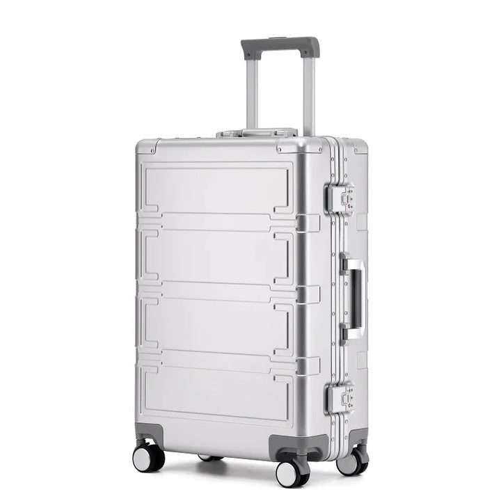 Luxe aluminium reiskoffer Pristina met soepele 360 graden wielen voor moeiteloze reisbagage.
