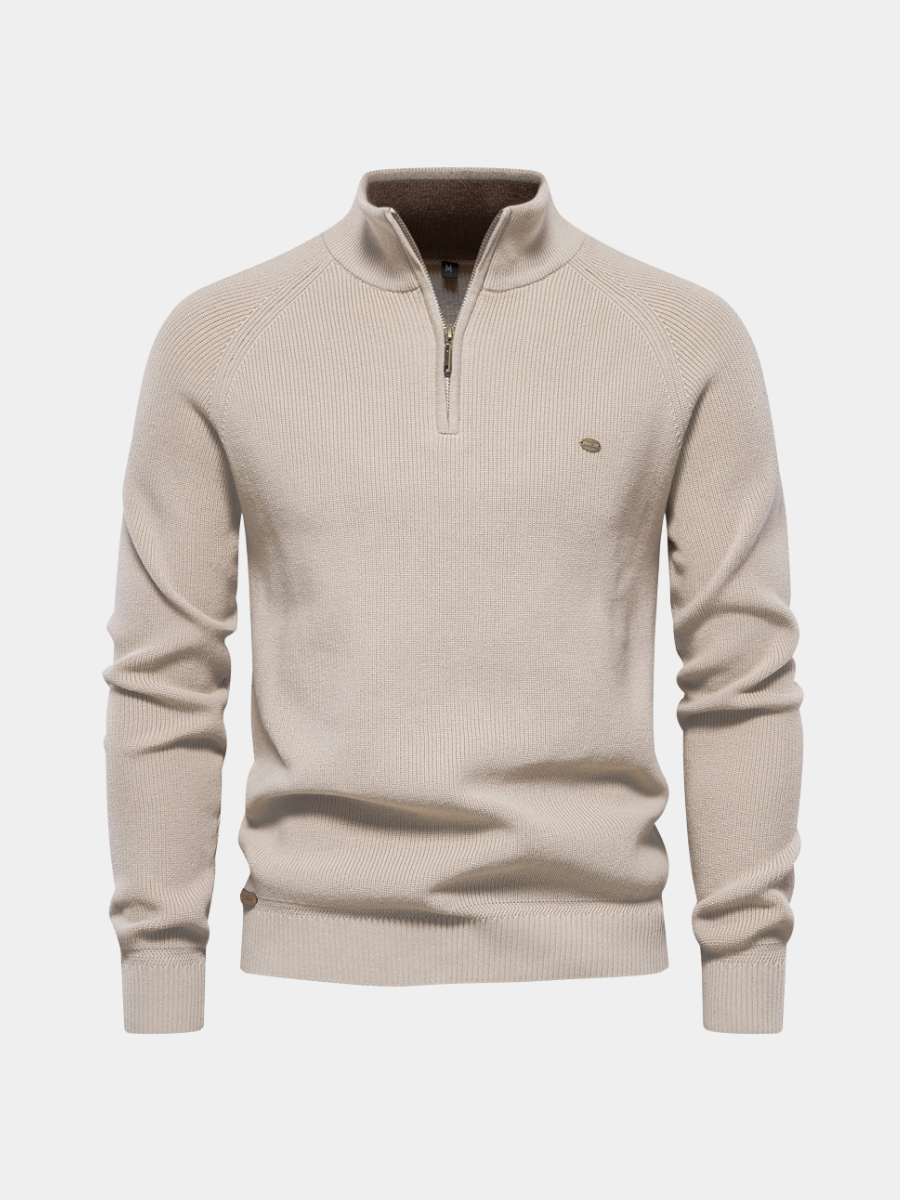 Luxe heren halfzip trui in tijdloos design, perfect voor stijlvolle casual en elegante looks. Comfortabel en warm.