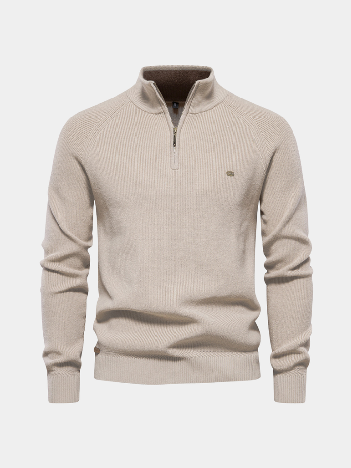 Luxe heren halfzip trui in tijdloos design, perfect voor stijlvolle casual en elegante looks. Comfortabel en warm.