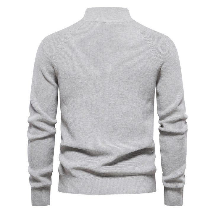Warme en stijlvolle halfzip trui voor heren, een essentieel kledingstuk voor de koudere herfst- en winterdagen.