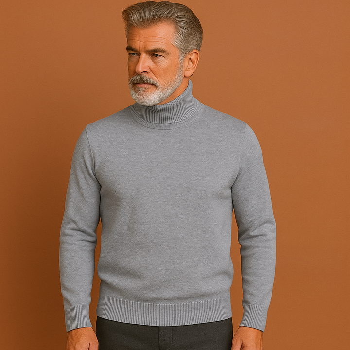 Hoogwaardige luxe herencoltrui, een essentieel kledingstuk. Biedt warmte en stijl in de koudere maanden.
