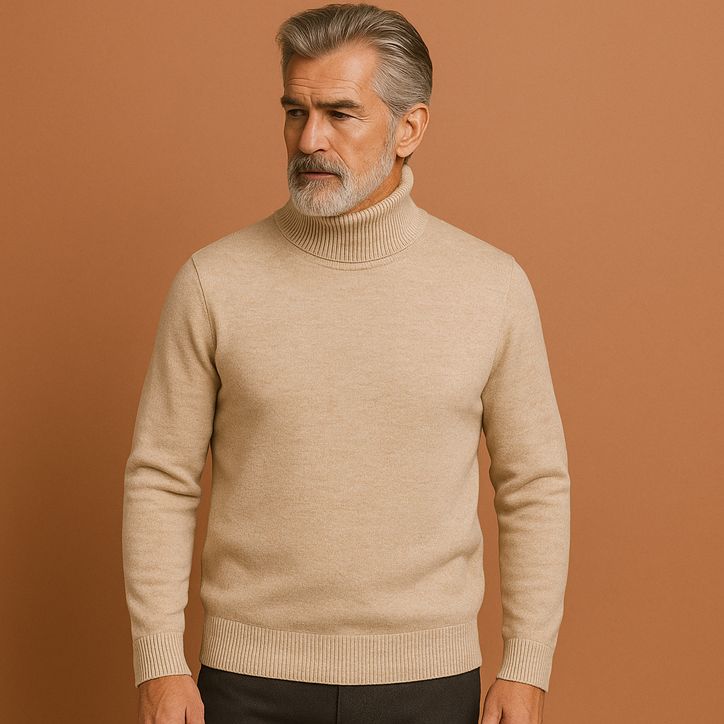 Zakelijke en casual herencoltrui, comfortabele luxe trui. Essentieel voor een complete herfstgarderobe.