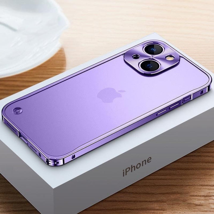 Zwarte aluminium iPhone hoes, een luxe telefoonhoesje dat duurzame bescherming biedt tegen krassen.