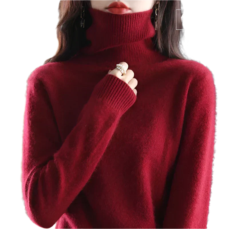 "Luxe kasjmier coltrui voor dames, elegant ontwerp, 100% kasjmier, avocadogroen, herfst-winter, warm en stijlvol."