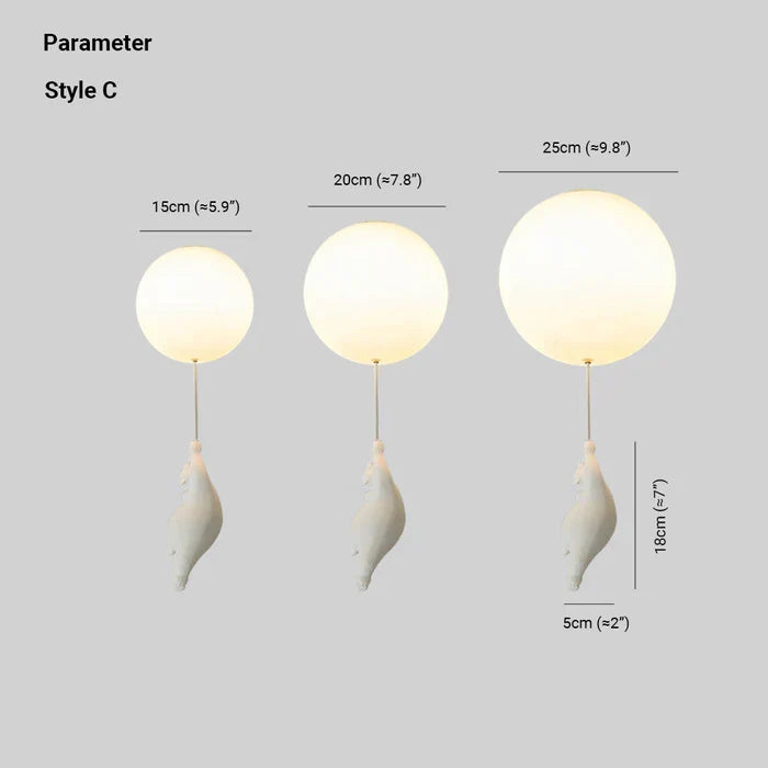 "Magische kinderlamp met speelse beer en ballon, warme LED-verlichting, ideaal voor kinderkamer, sfeervol design."