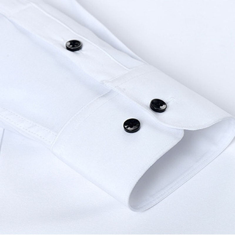 Hoogwaardig elastisch herenoverhemd met lange mouwen; voor een kreukvrije, stijlvolle en comfortabele outfit.