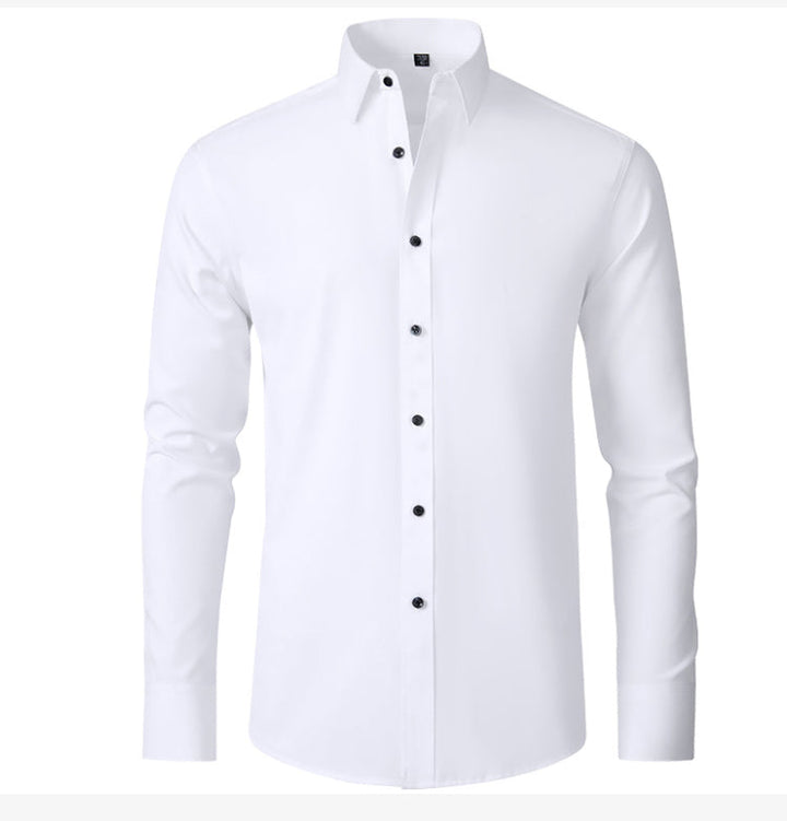 Elastisch herenoverhemd met lange mouwen; comfortabel, stijlvol en kreukvrij voor zakelijk of casual.