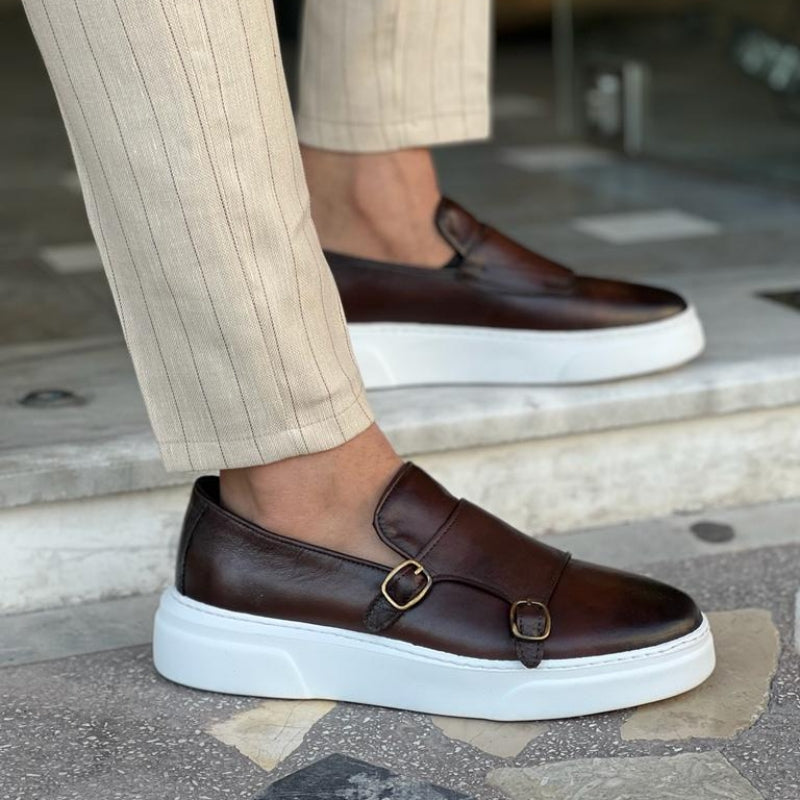 Stijlvolle zwarte heren loafers met gesp, comfortabele instappers voor elke gelegenheid.