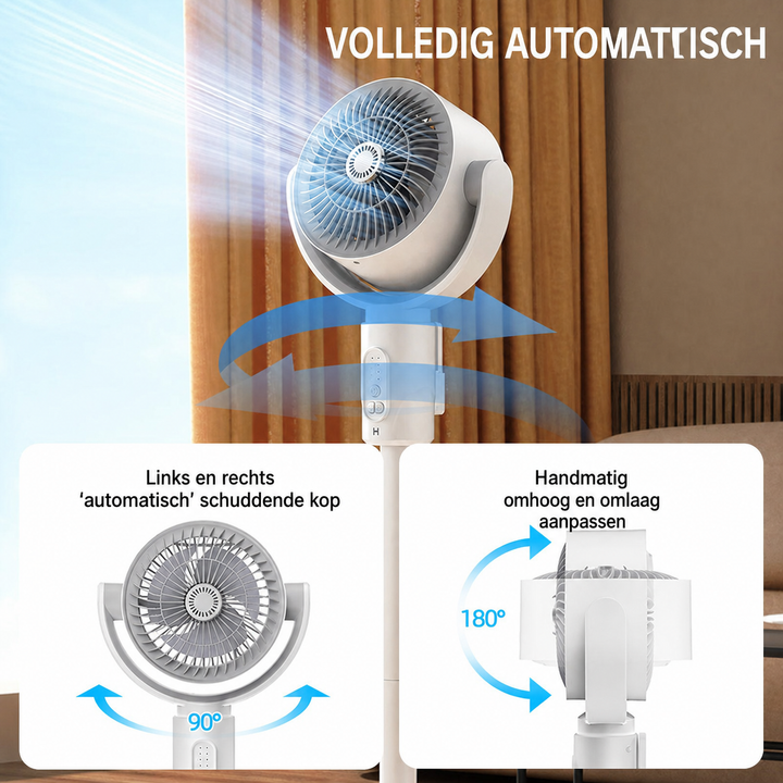 Stille staande ventilator met afstandsbediening en handig bedieningspaneel voor verkoeling
