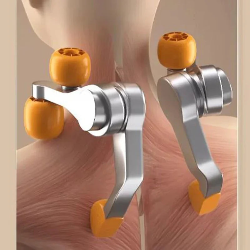 "Multifunctioneel nekmassage apparaat met shiatsu en warmte, verlichting voor nek, schouders, rug, draadloos en draagbaar."