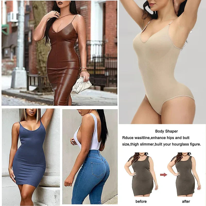 "Naadloze afslank bodysuit voor vrouwen, ondersteunt comfortabel met elegant design, perfect onder elke outfit."