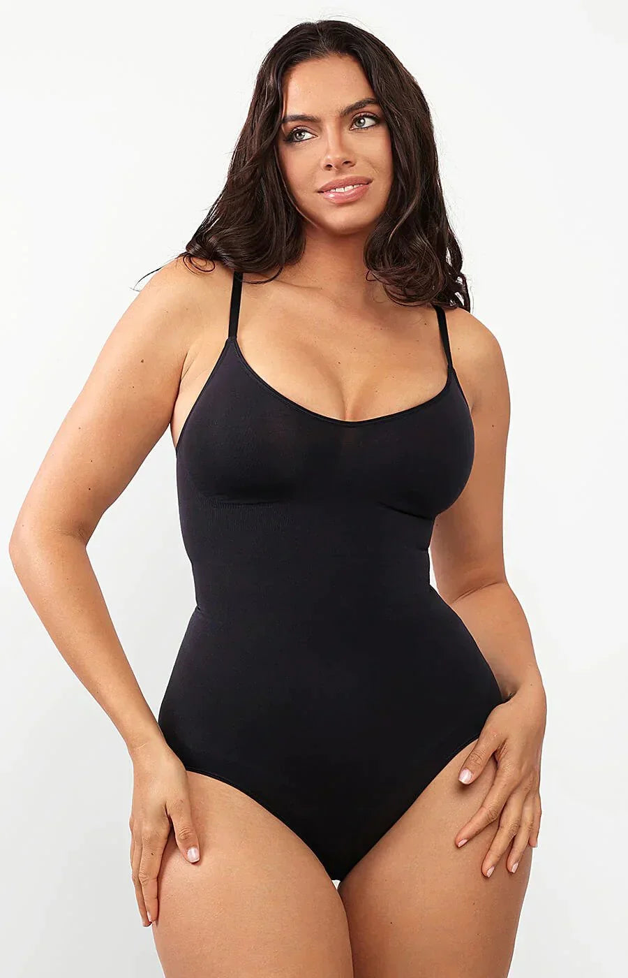 "Naadloze shapewear bodysuit met verstelbare spaghettibandjes, ingebouwde bh, in elastisch materiaal voor een gestroomlijnd s