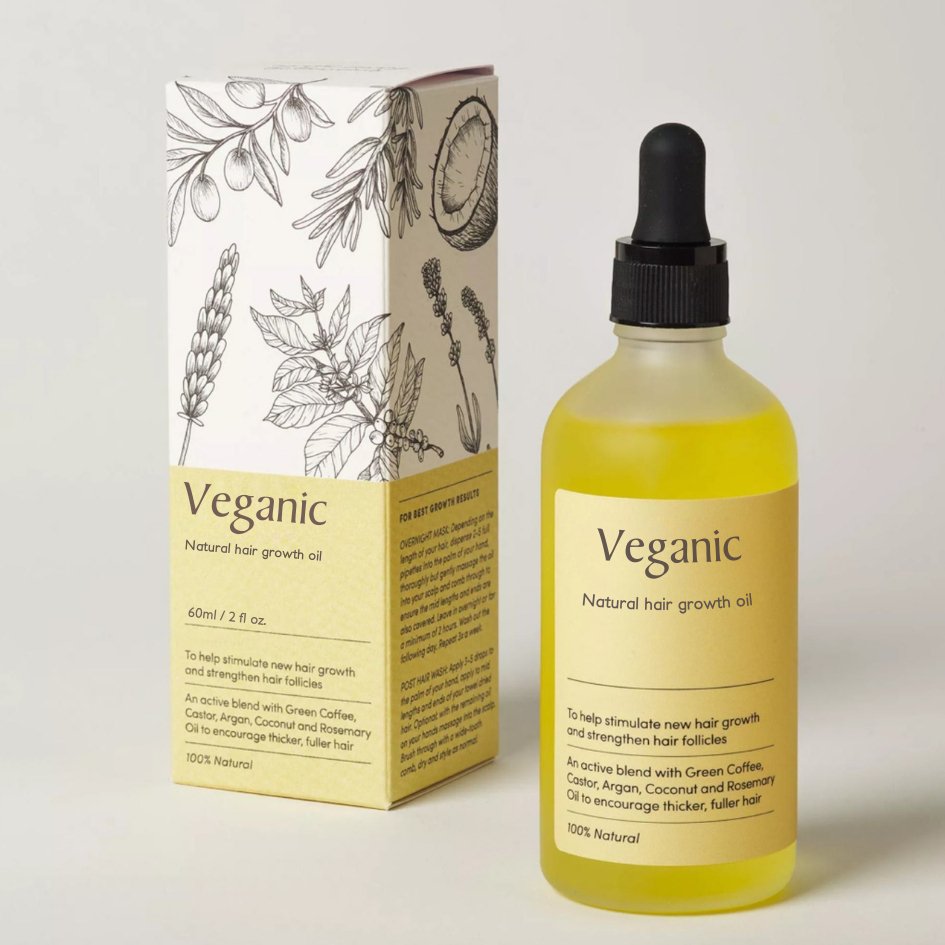 "Natuurlijke haargroei olie fles, serum met Castor, Argan en Kokos, voor dikker en gezonder haar"