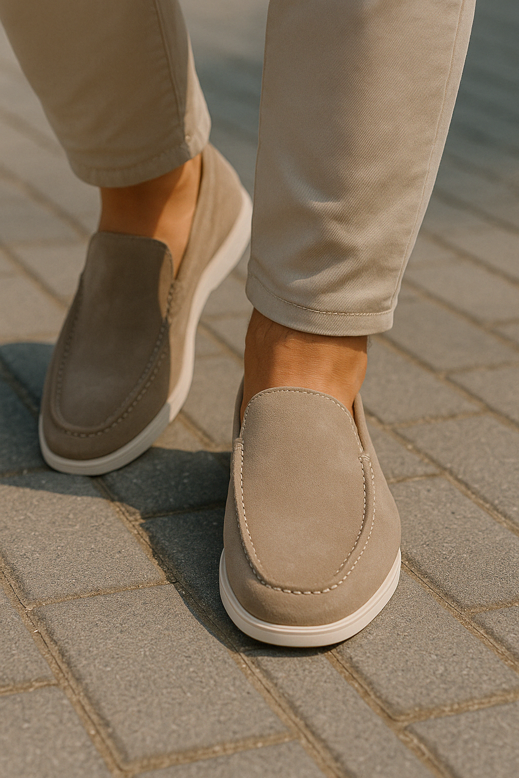 "Navy blauwe suède loafers voor heren, lichtgewicht en ademend, ideaal voor elke gelegenheid, casual en formeel."