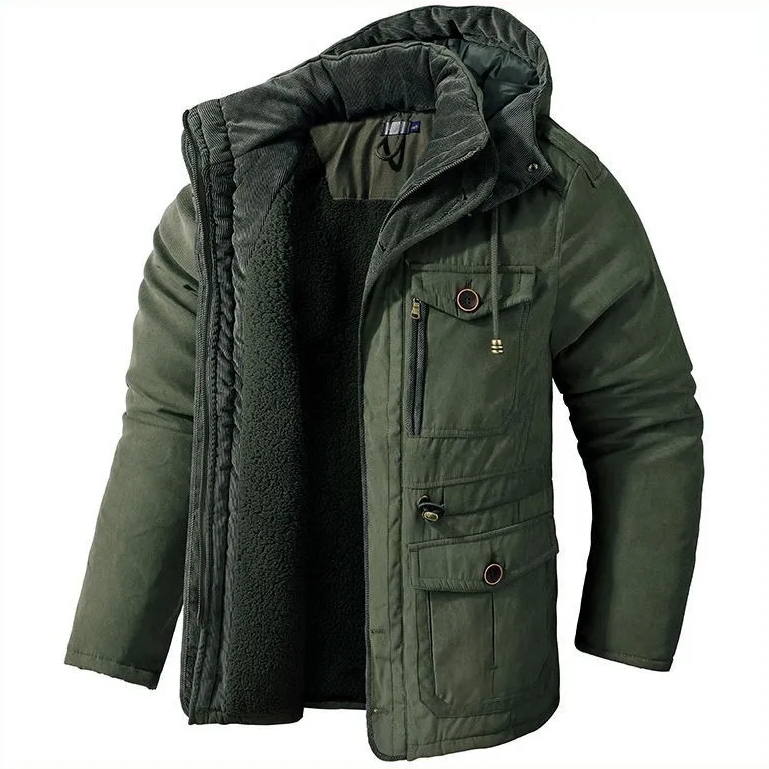 Robuuste heren winterparka, wind- en waterafstotend. De ultieme casual jas voor koude dagen.