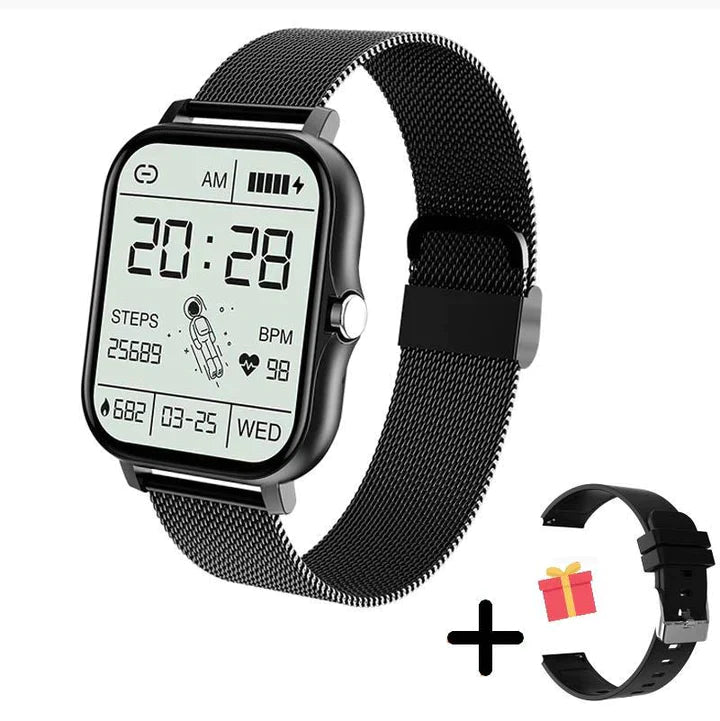 Dames smartwatch als cadeau-idee: stijlvol, met gezondheidstracking en bluetooth functionaliteit voor haar.