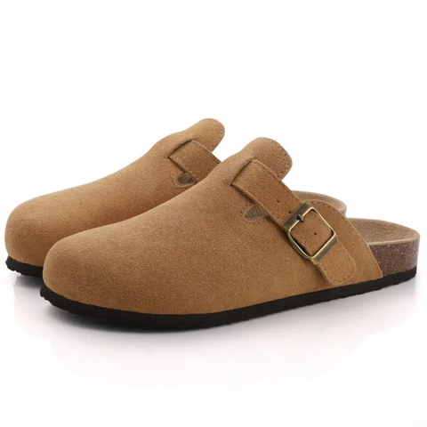 Bruine orthopedische instappantoffels, perfect voor dagelijks comfort en welzijn.