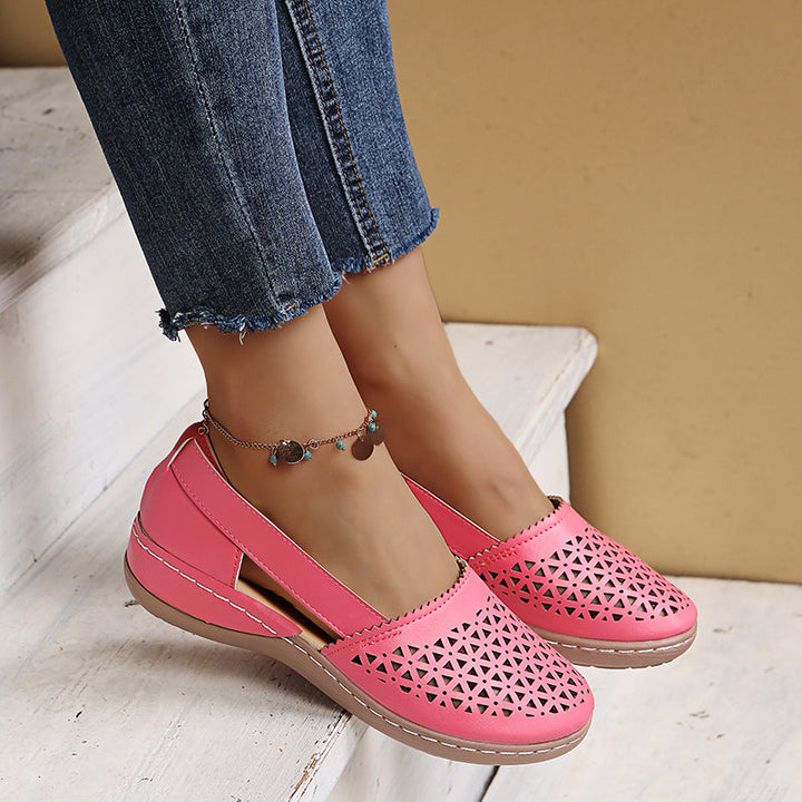 "Orthopedische holle sandalen, elegant design, comfortabele voering, stevige dikke hak, duurzame materialen voor dames"