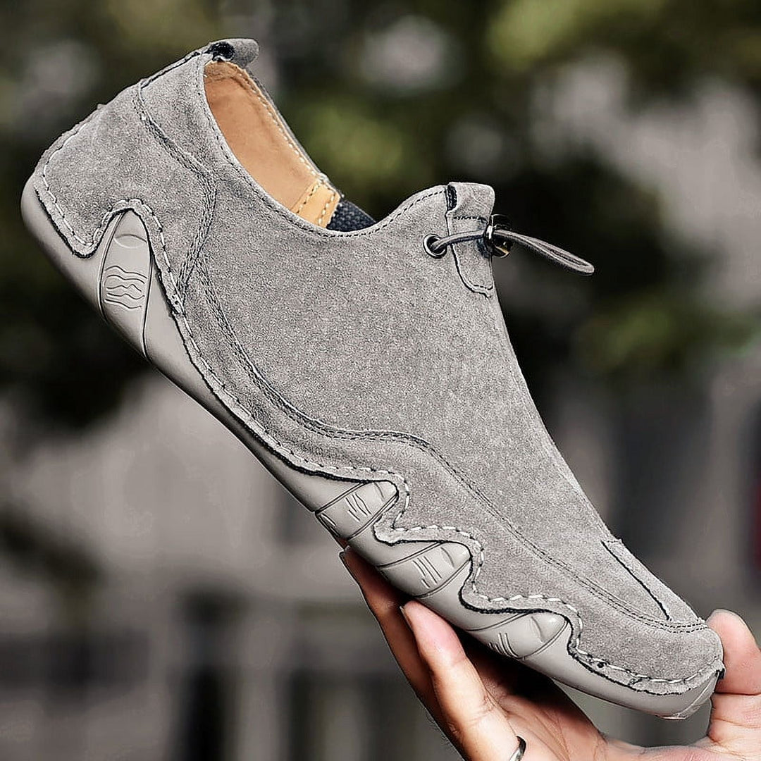 Orthopedische lederen herenschoenen loafers, stijlvol en comfortabel, lichtbruin, geschikt voor formele en informele gelegenh