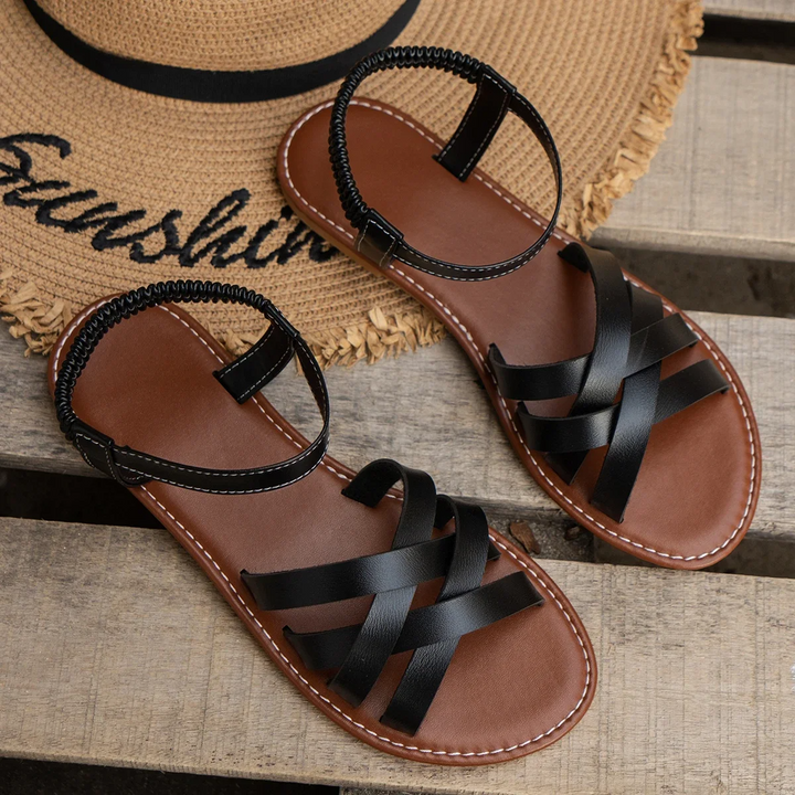 "Orthopedische sandalen voor dames met open teen, comfortabel en stijlvol, met verstelbare bandjes en ergonomisch voetbed."