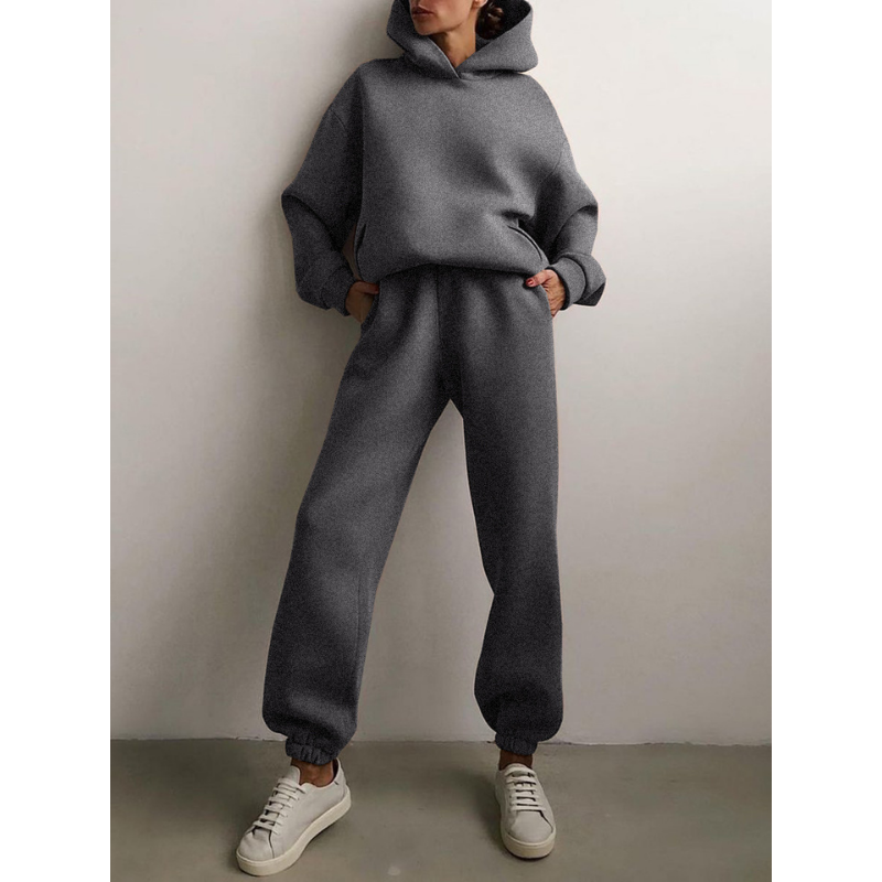 Detailopname van de stof van het oversized dames joggingpak