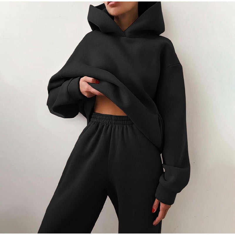 Comfortabel trainingspak voor dames met capuchon en high waist pasvorm