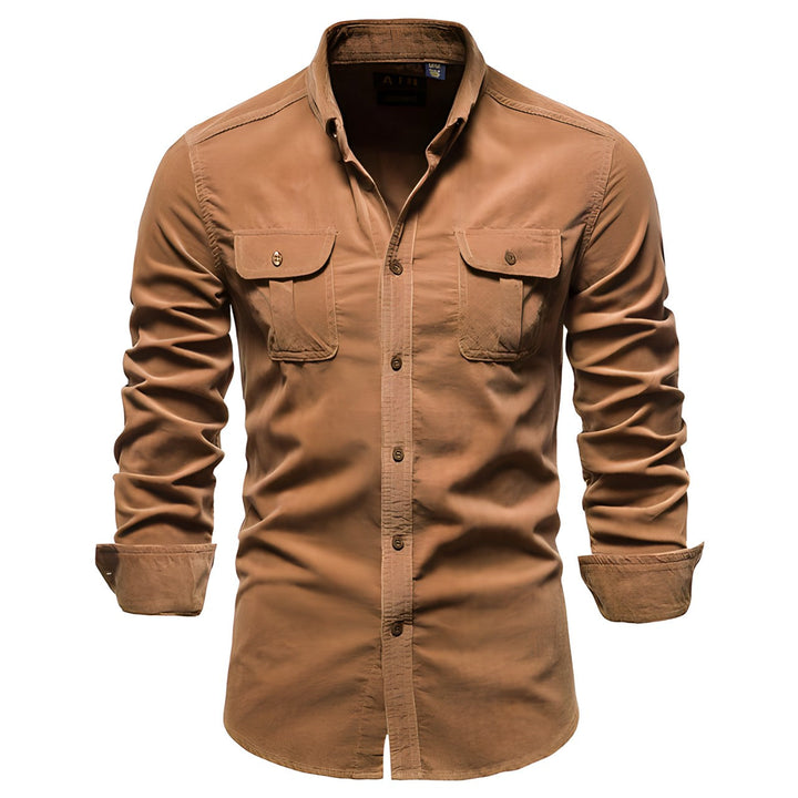 Noah casual overhemd voor heren in bruine kleur