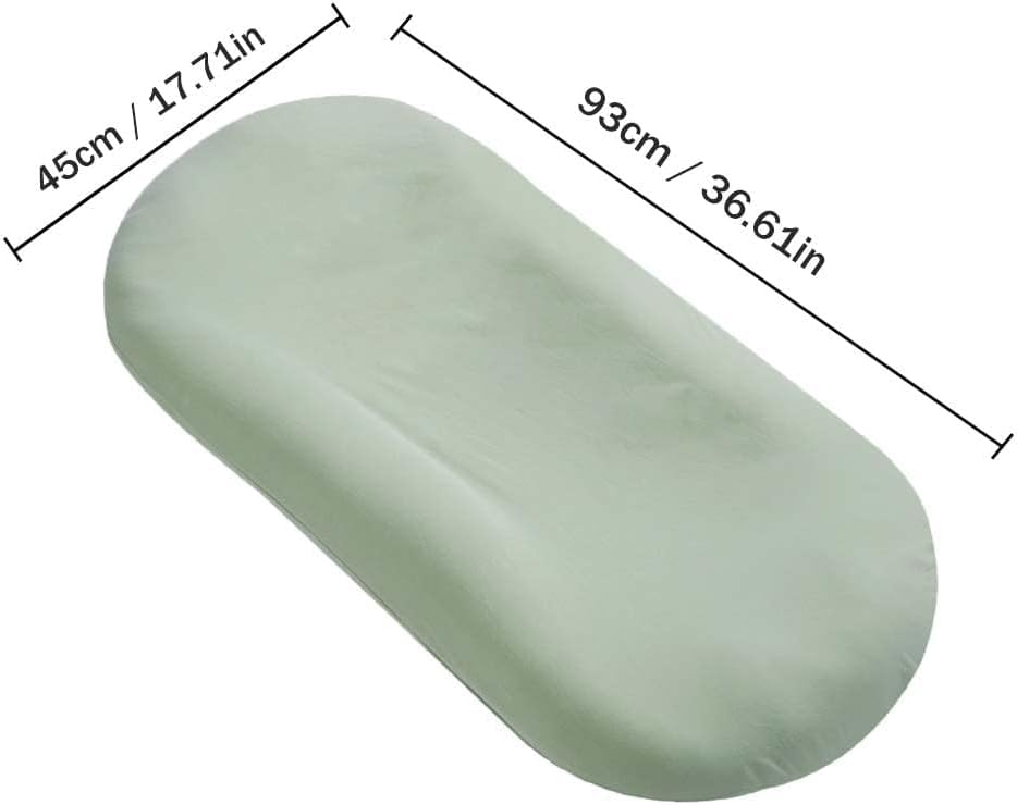 "Pastel baby lounger kussen van zacht katoen, veilige nest voor baby's 0-24 maanden, ademend en ergonomisch ontwerp."