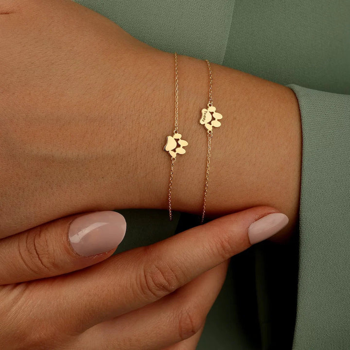 PawBracelet armband: duurzaam, stijlvol roestvrij staal in goud, zilver, rosé goud, gepersonaliseerde gravure mogelijk.