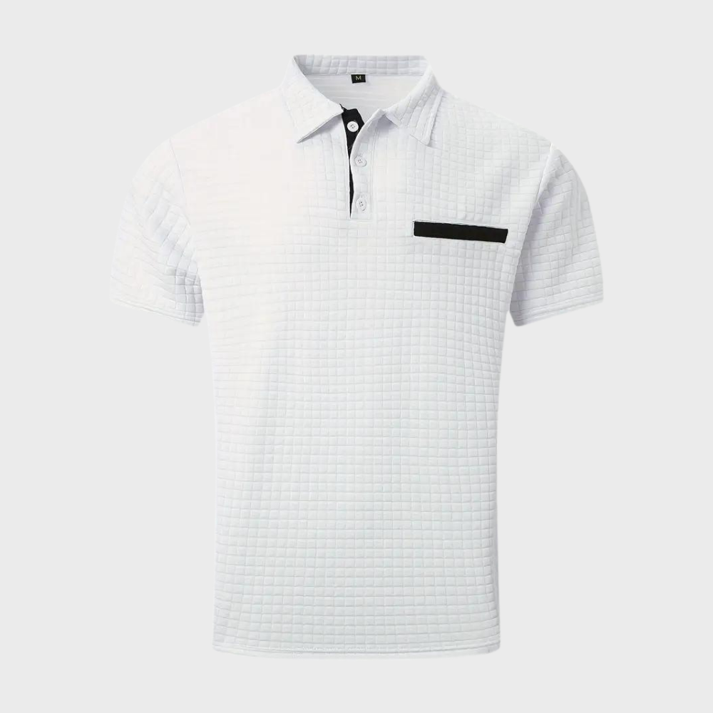 Heren polo met knoopjes in een stijlvolle en comfortabele pasvorm