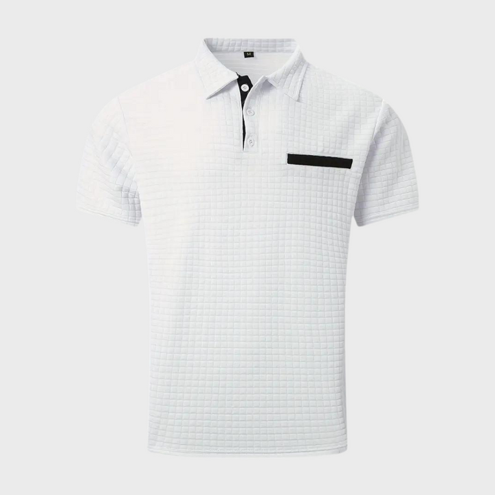 Heren polo met knoopjes in een stijlvolle en comfortabele pasvorm