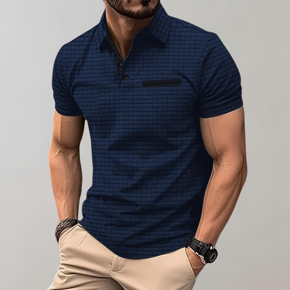 Casual heren poloshirt gecombineerd voor een zomerse stijl