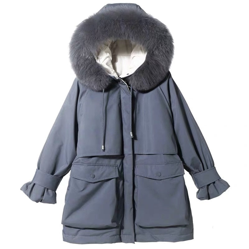 Chique dames winterjas, thermisch donsjack, perfect voor winterse dagen.