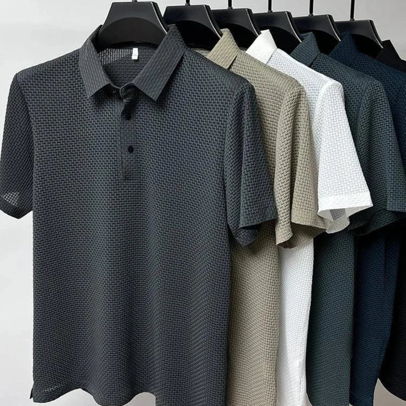 Tijdloos heren polo shirt Quentin met knoopsluiting; comfortabel, stijlvol en ideaal voor de lente.