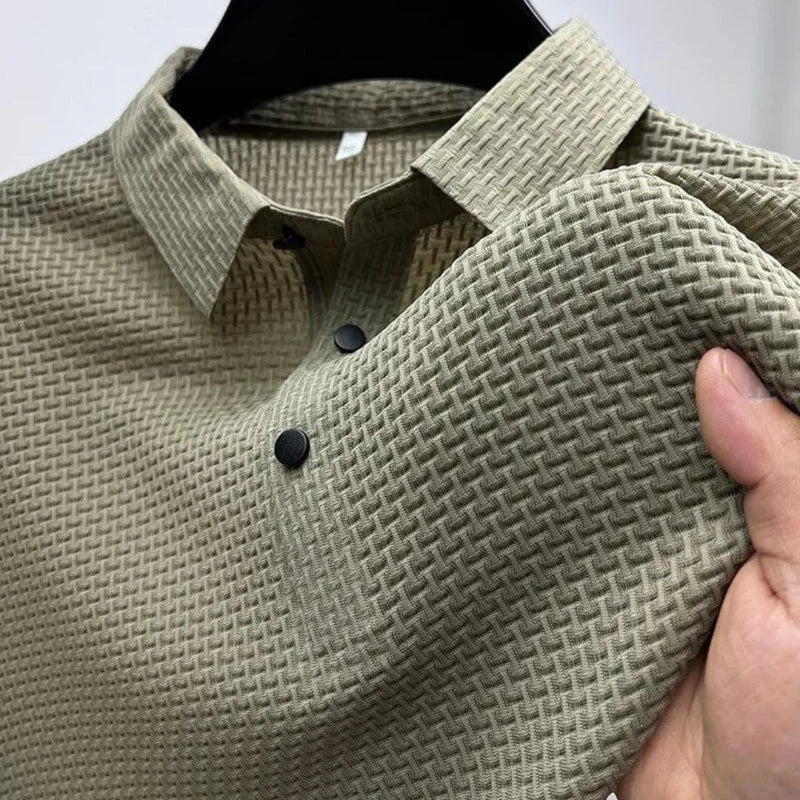 Comfortabel heren poloshirt Quentin, anti-kreuk en ademend. Stijlvol voor lente en zomer outfits.