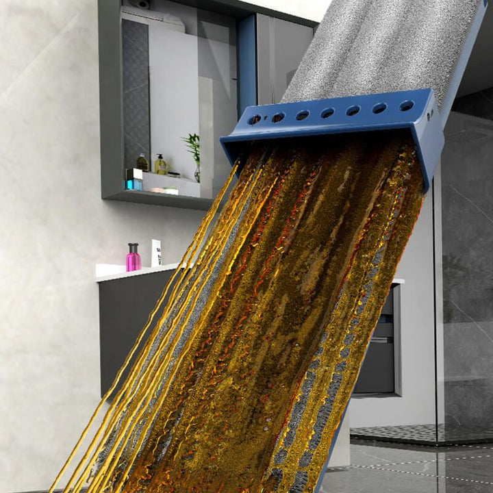 "Revolutionaire mop met 360° rotatie, geïntegreerde schraper en RVS steel voor efficiënte schoonmaak van houten en tegelvloer