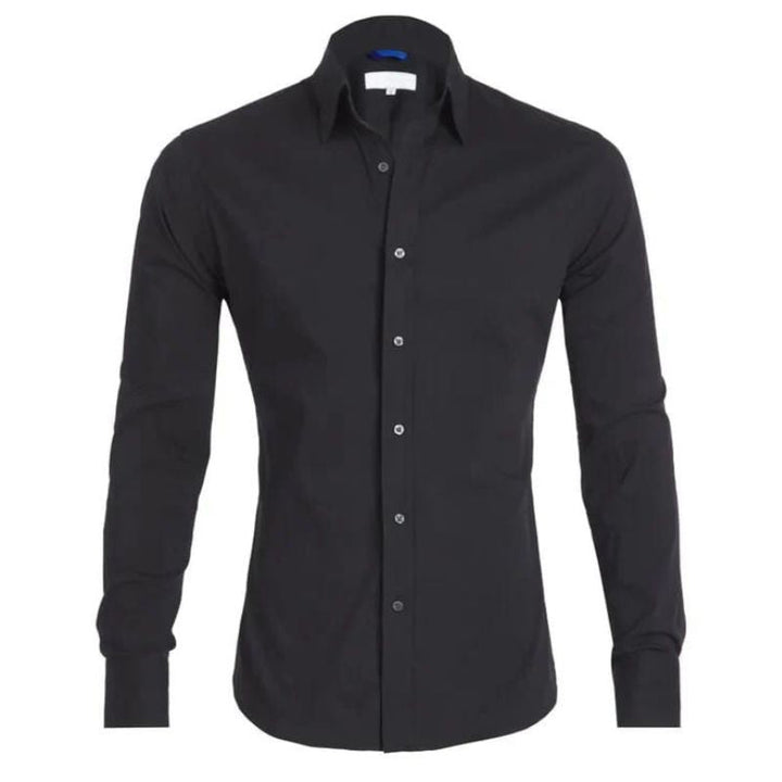 Modern heren overhemd met verborgen rits, ideaal voor een nette, kreukvrije look.